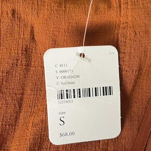 Free People Caroline One-Shoulder Top Brown, small NWT - Picture 4 of 5